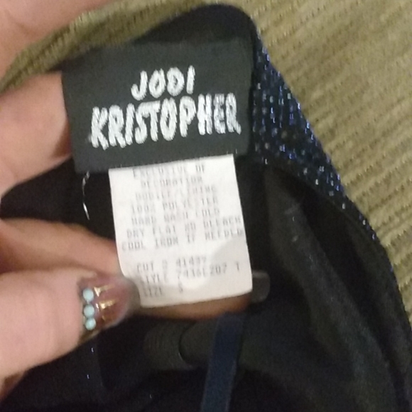 Jodi Kristopher navy blue full sequin dress size small. Vintage. Nwot - Picture 4 of 4